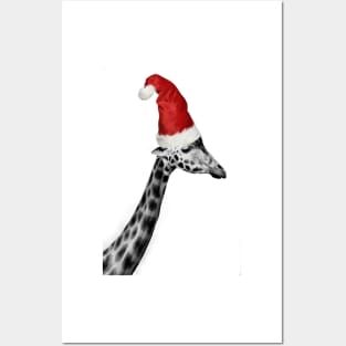 The Elegance of the Christmas Giraffe Posters and Art